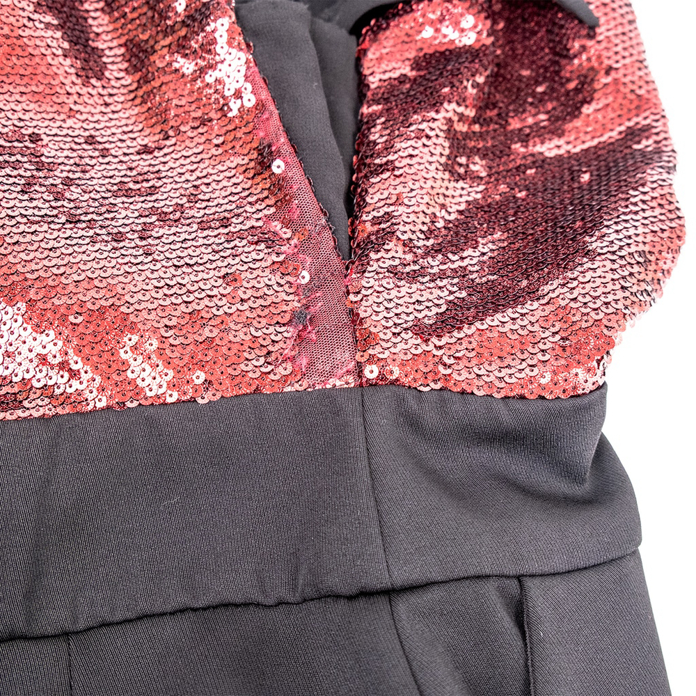 Harlyn Sequin Top Jumpsuit with Bows Women's Black and Red $182 - Size XS - Picture 13 of 14